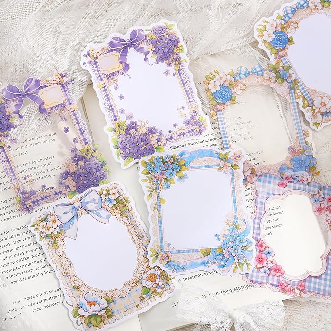 TIAMECH Record Romance PET & Washi Stickers - 60 Pcs Blue Wave Forest & Silk Lace Green Light Design, Waterproof Sticker for Journaling & Scrapbooking, Junk Journal Supplies, Ephemera & DIY Crafts