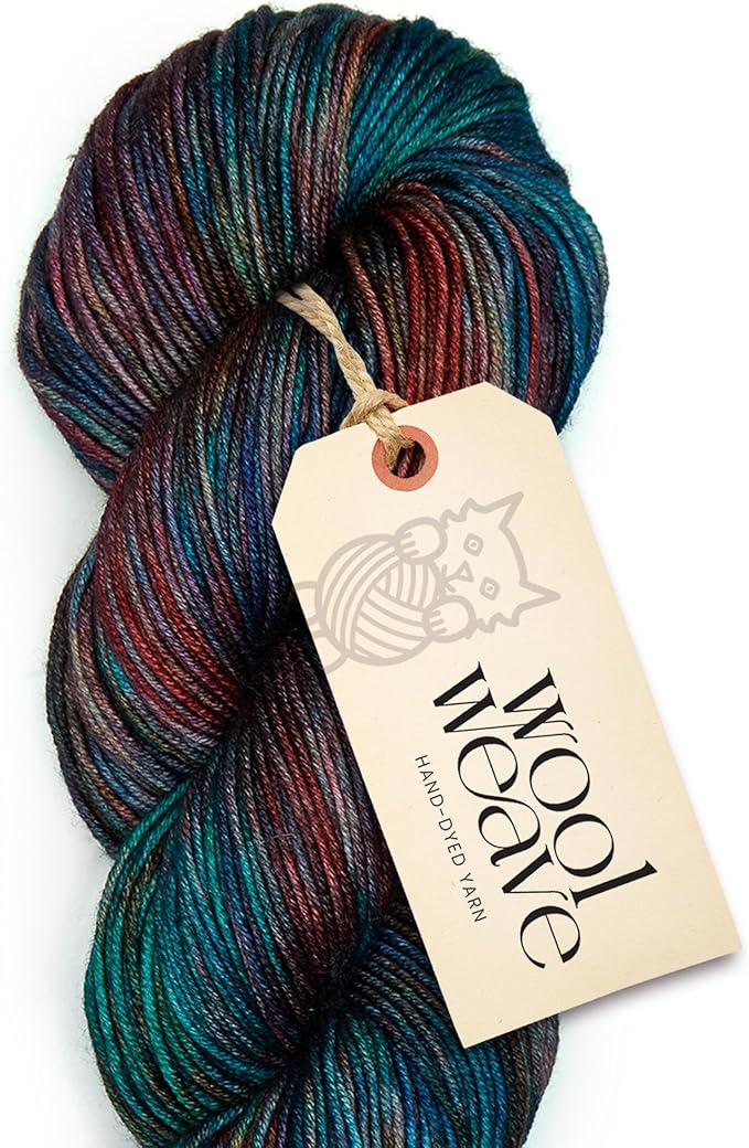Superwash Merino Wool Yarn for Knitting & Crocheting - Premium Hand Dyed Yarns, 100gr, 240 Yards Dk Weight - Luxurious, Soft & Durable Blue Variegated Yarn