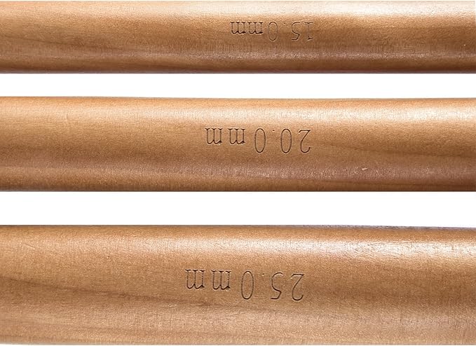 Hestya 15 Pieces Wooden Bamboo Crochet Hooks Set 3 to 25 mm in Diameters Handcrafted Knitting Needles Weave Yarn Craft