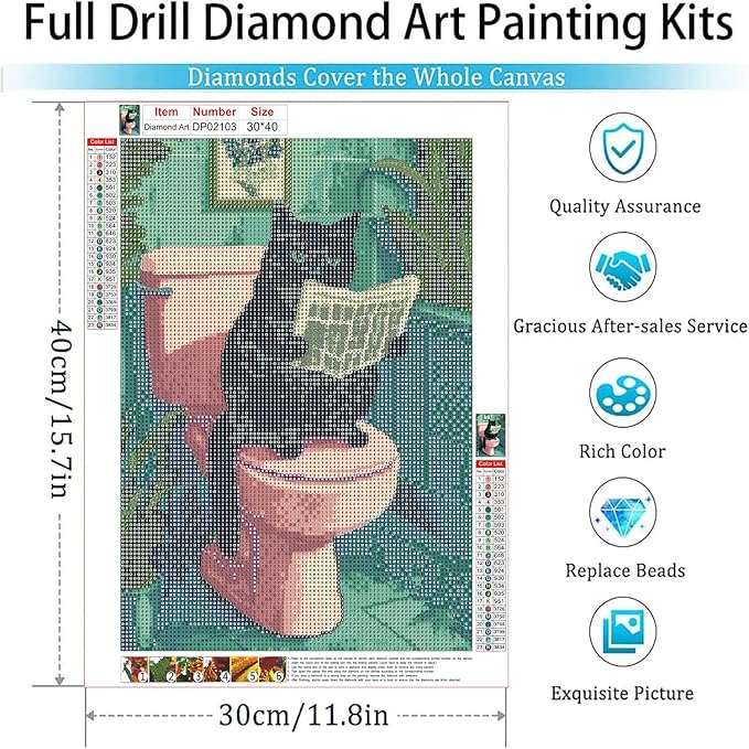 ARPADAMO Diamond Art Kits for Adults,5D Black Cat Diamond Painting DIY Animal Diamond Art Diamond Painting Kits for Adult,Round Full Drill Diamonds, Diamond Art Kits for Home Decor-12x16inch