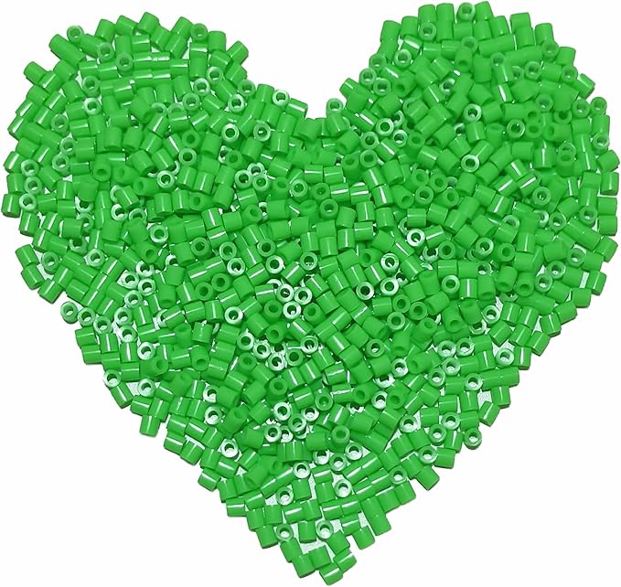yowamho 6000 pcs beads fuse beads - 5mm green melting beads for crafts, hama beads bulk refill kit.