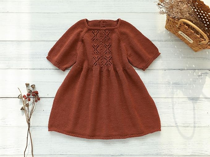 Fine Weight Knitted and Crocheted Cotton Yarn, 100% Long Staple Cotton Yarn, Baby Sports, 2 Packages of 100g/3.52oz (Per Skein 50g/162yards)-Cocoa Brown