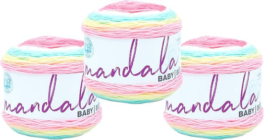 (3 Pack) Lion Brand Yarn Mandala Baby Yarn, Narnia