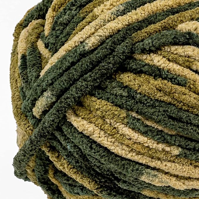 Crafted By Catherine Blanket Multi Yarn - 2 Pack (213 Yards Each Skein), Camouflage Multi, Gauge 6 Super Bulky