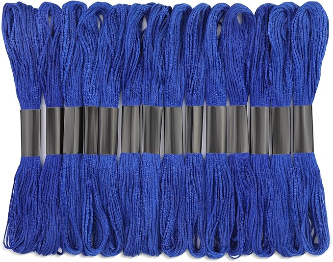 Blue Embroidery Floss: Embroidery Thread 120 Yards Friendship Bracelet String Cross Stitch Cotton Yarn for DIY Bracelet Making