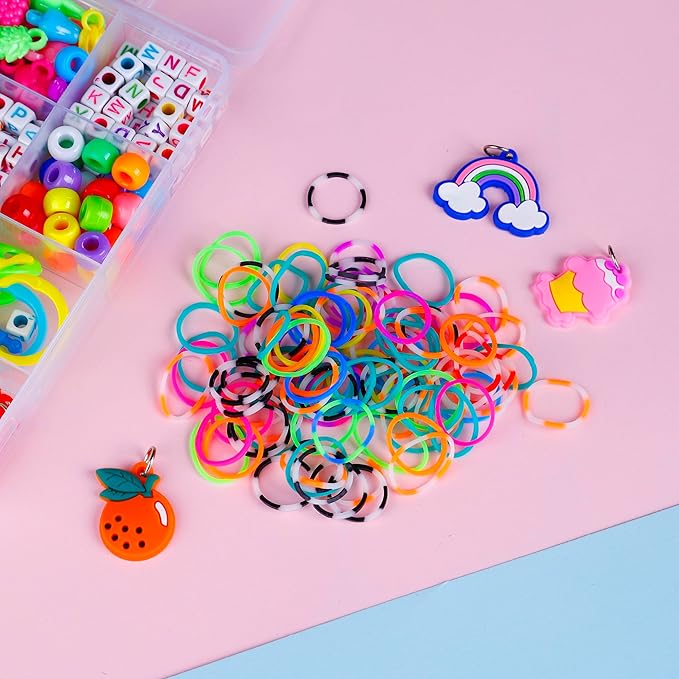 YUSLROB Rubber Band Refill Kit, Rubber Band Bracelet Set (2000+) - Kids Loom Bracelet Making Kits, Bracelet Making Kits (2000+Rubber Band Bracelet Kit)