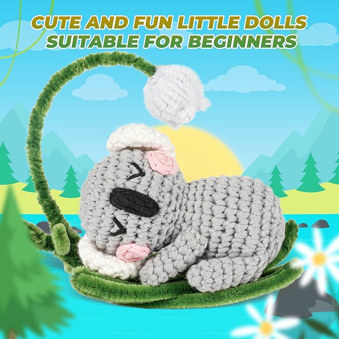 MOREJMTT Crochet Kit for Beginners, Crochet Animal Kits,Crocheting Kit for Starters, Learn to Crochet with Step-by-Step Video Tutorials, Beginner Crochet Kit for Adults(2 Pack Koala)