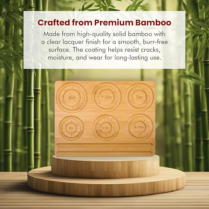 OCTAZI Bamboo Bead Board for Jewelry Making – Natural Bamboo Bracelet & Necklace Design Organizer with Grooved Sizes (Bracelet A)