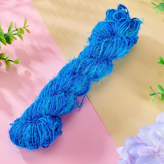 65.62 Yards Sari Silk Ribbon Yarn, Recycled Sari Ribbon Yarn Tassels Skeins Vintage Fabrics Crafts for Knitting Crocheting Macrame Tassels Scrapbook Craft Project Decor