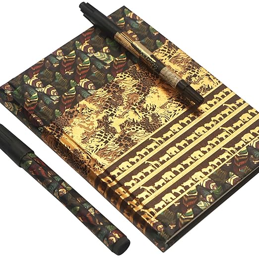 YUBX Wild Animals Washi Tape Set 12 Rolls Gold Foil Print Decorative Masking Tapes for Arts, DIY Crafts, Journals, Planners, Scrapbook, Wrapping (African Migration)