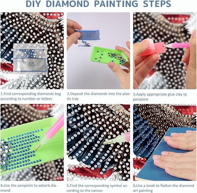 SENQAO Eagle Diamond Art Hanging Kit for Adult, Special Shaped Rhinestone, DIY Acrylic 5D Diamond Art Painting Window Pendants Home Garden Wall Hanging Kits Hanging Ornament