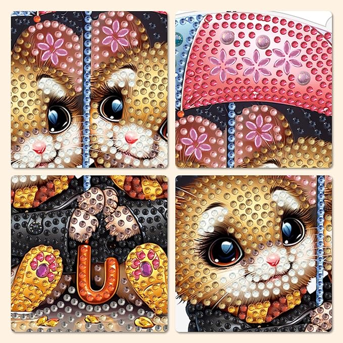 MXJSUA Mice Diamond Art Hanging Kits for Adults Beginners, DIY Acrylic Special Shaped Crystal Diamond Gem Drills Pendant Art Painting Ornament for Home Wall Decor Gift 8x8 inch