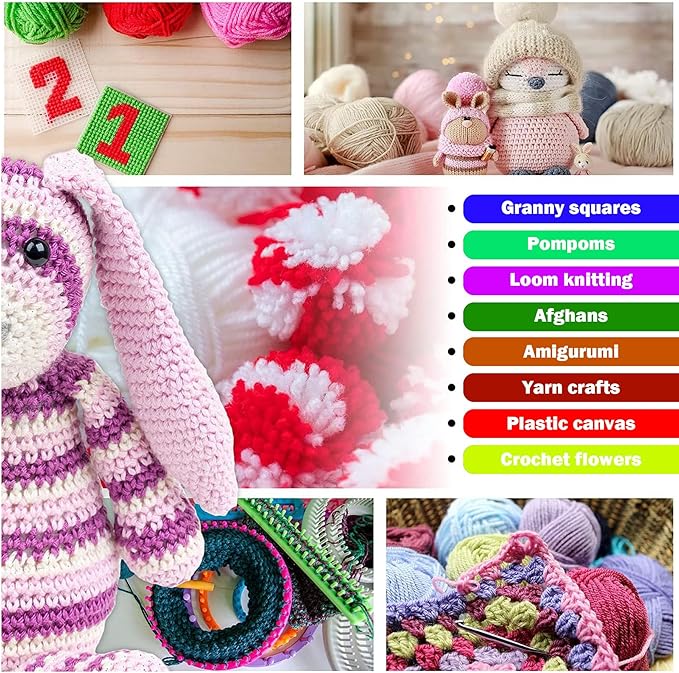 30 Color Multicolor Yarn, 15g Soft Acrylic Yarn for Crocheting, Knitting, DIY Projects
