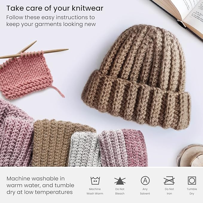ARTEZA Acrylic Yarn for Crocheting, 4 x 200-g Skeins of Worsted Yarn for Knitting, Mushroom A302, Knitting & Crochet Supplies
