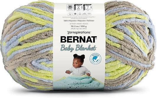 Bernat BABY BLANKET BB Little Boy Dove Yarn - 1 Pack of 10.5oz/300g - Polyester - #6 Super Bulky - 220 Yards - Knitting/Crochet