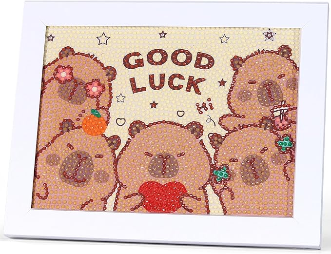 Mangpung Capybara Diamond Art Kits for Beginners, Capybara Diamond DIY Painting Kits, Full Drill Diamond Dots Paintings, Paint with Diamonds Pictures Art Painting DIY Crafts Kit Gift for DIY Lovers