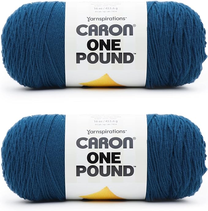 Caron One Pound Ocean Yarn - 2 Pack of 454g/16oz - Acrylic - 4 Medium (Worsted) - 812 Yards - Knitting/Crochet