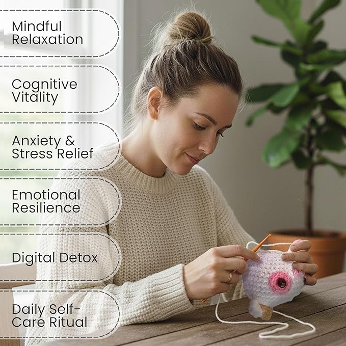 Amigurumi Crochet Kit for Beginners – Strawberry Cow & Strawberry (2PCS) Relaxing DIY Craft Starter Kit For Adults & Teens (14+) - Step-by-Step Video Tutorials, 40% Extra Yarn & Ergonomic Hooks