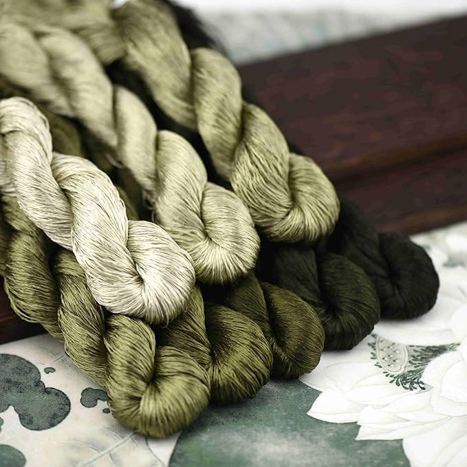 Natural 100% Silk Thread, Handmade Embroidery Thread Silk Floss 8 Colors 110m Each (61)