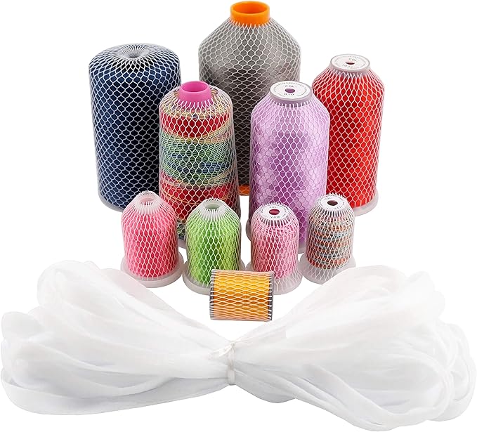 New brothread 20YD Thread Net Spool Saver for Different Sizes of Embroidery Sewing Quilting and Serger Thread Spools/Cones - Cut into Any Length