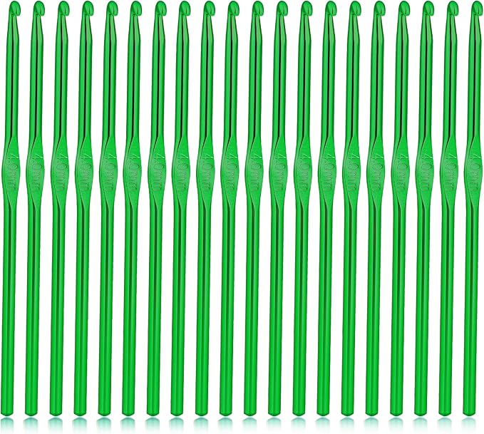Crochet Hooks, 20 Pcs 4mm Crochet Hook US Size G (Size 6) Aluminum Knitting Needles Crochet Supplies for DIY Yarn Crafts Beginners (Green)