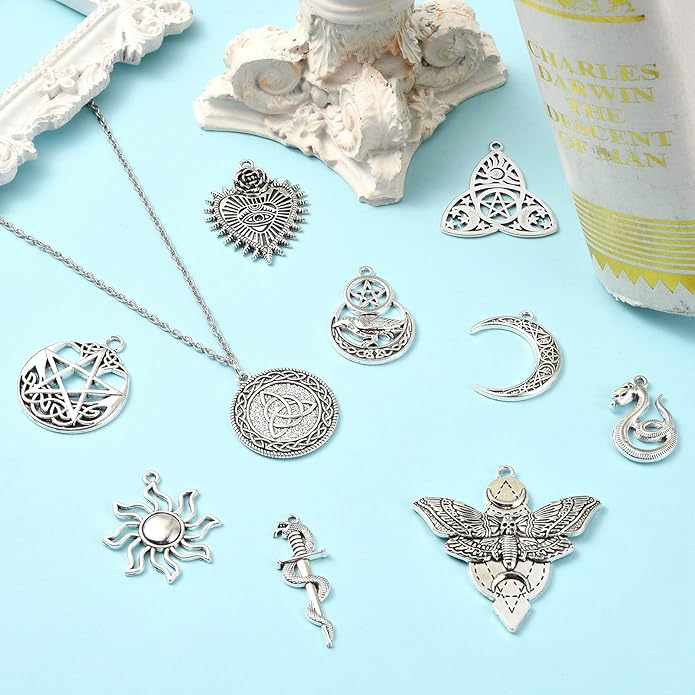 Antique Silver Cross Drink Insect Animal Theme Charms for DIY Jewelry Bracelet Necklace Earring Keychain Decor