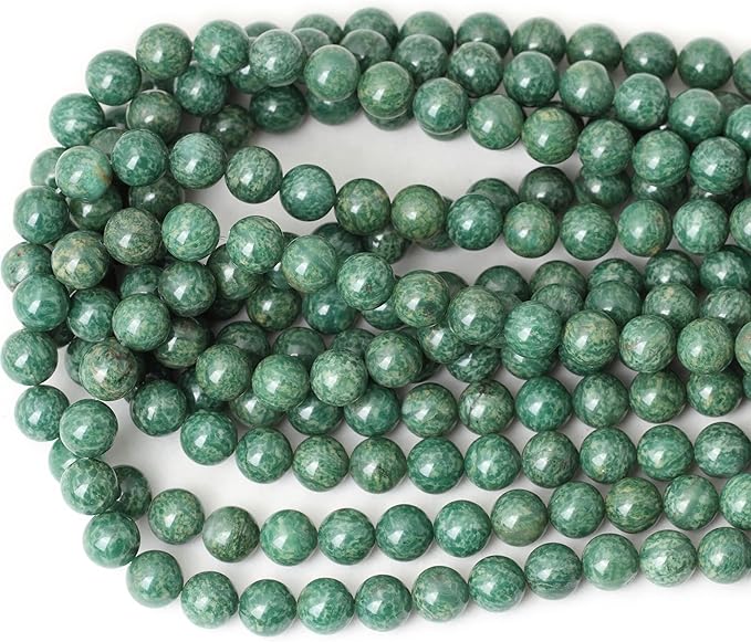 cheavian 35pcs 10mm natural african jade gemstone round loose beads for jewelry making diy findings 1 strand 15"
