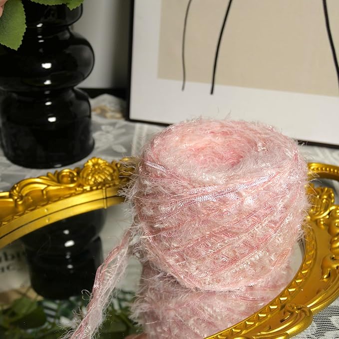 Hand Spun Art Yarn 2 Pack of 50g/Skein with Hand Blended Colorful Handmade for Jewelry Making, Junk Magazines Knitting Crafts Textile Decorative Tassels Card Making