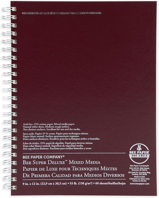 Bee Paper - 9"x 12" Super Deluxe Mixed Media Sketching Pad, 60 Sheets