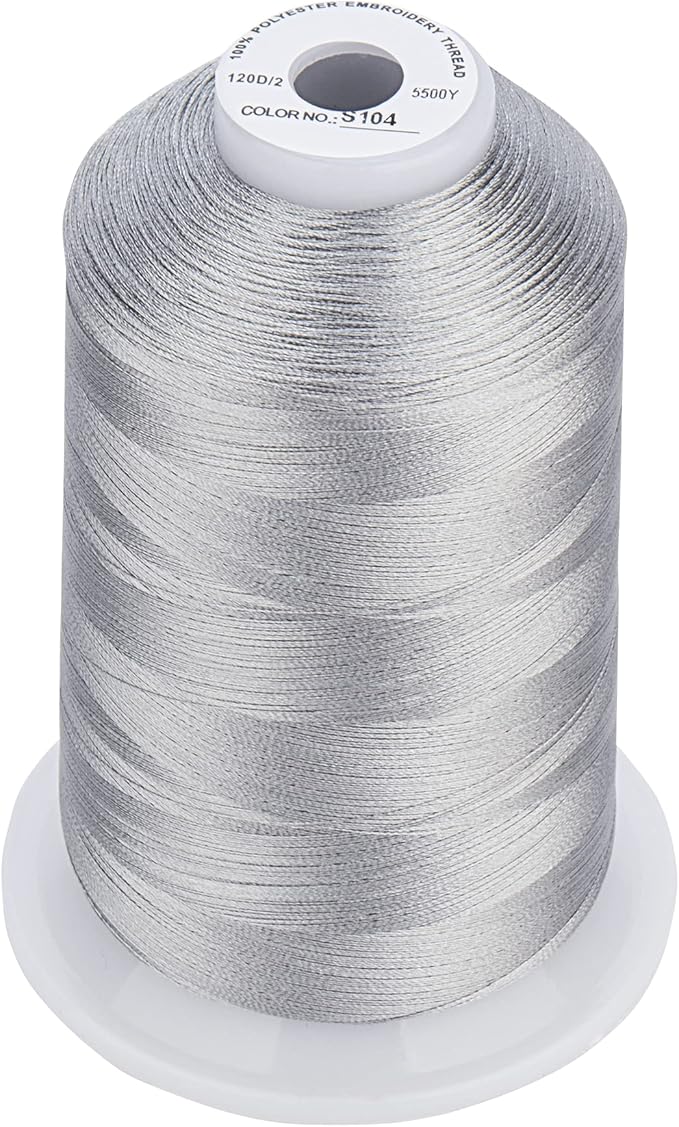 Simthread - 33 Selections - Various Assorted Color Packs of Polyester Embroidery Machine Thread Huge Spool 5500Y for All Sewing Embroidery Machines - 3 Different Gray Colors