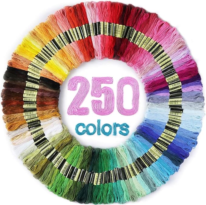 lovimag embroidery thread floss 250 colors skeins friendship bracelet string making bracelets cross stitch kit supplies thin yarn sewing patterns cotton strings crochet braces wrap rainbow crafts