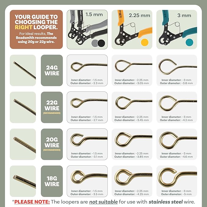 The Beadsmith Original Left-Handed One Step Looper – Create and Trim Consistent 1.5 mm Loops for Jewelry Making, Use With 24-18g Craft Wire (Patented)