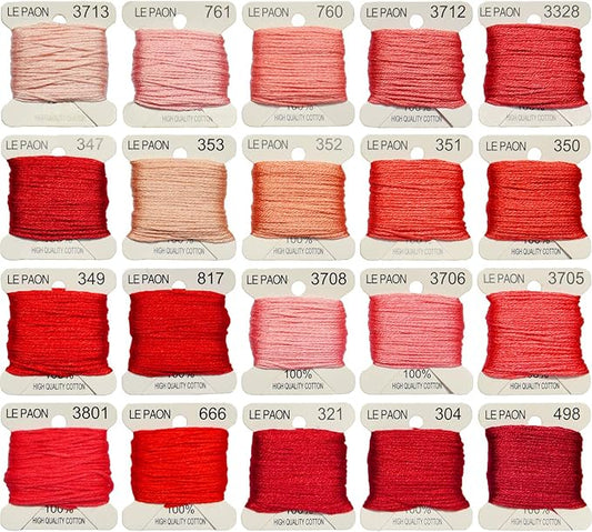 Premium Rainbow Color Embroidery Floss bobbins - Cross Stitch Threads - Friendship Bracelets Floss - Crafts Floss -20 Bobbins Six Strand Embroidery Floss Thread, Medium Melon Gradient