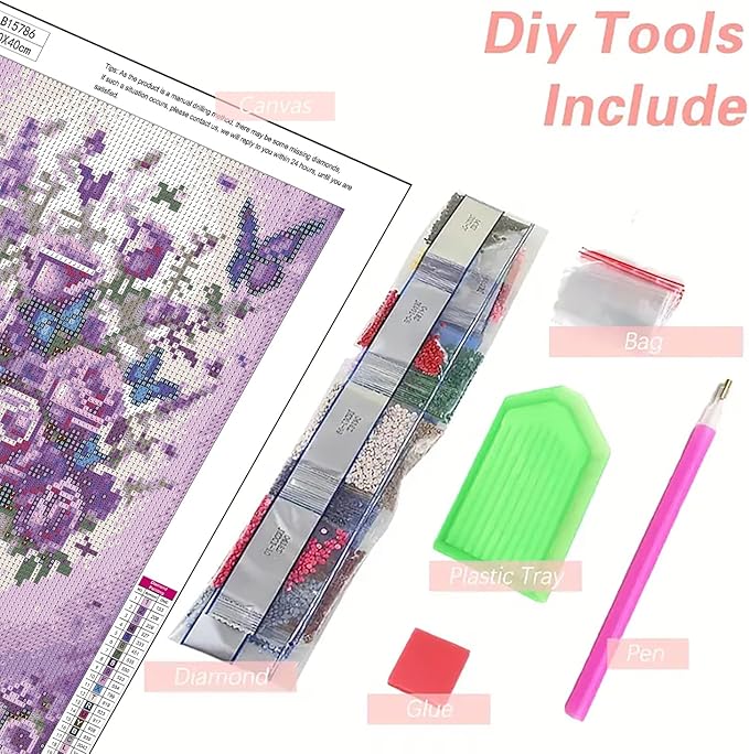 DIYCYCY Floral&Butterfly Diamond Art Kits for Adults Beginners,DIY 5D Diamond Painting Flowers,Round Full Drill Gem Art for Adults,Diamond Dots Paintings Picture Crafts Home Wall Decor 12x16 in