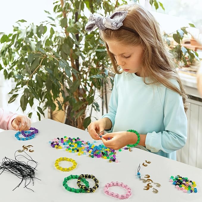 Cinrobiye 24 Set Ramadan Beaded Bracelet Kit DIY Eid Mubarak Jewelry Making Craft Set Moon Star Elastic Wristbands Islamic Holiday Party Favors Family Activity Gift