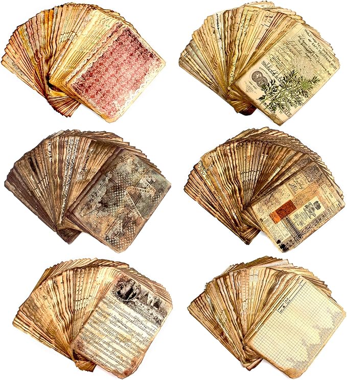 300 Sheets Vintage Scrapbook Paper, Scrapbooking Journaling Supplies Decorative Craft Paper Kits, Ephemera for Junk Journals, Albumn, DIY Crafts Arts
