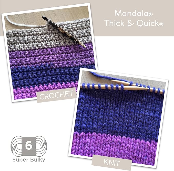 (3 Pack) Lion Brand Yarn Mandala Thick & Quick Bulky Yarn, Stairwell