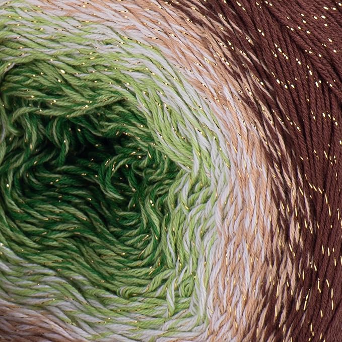 YarnArt Flowers Moonlight – Gradient Cotton Acrylic Yarn with Metallic Lurex, 9.17oz (250g), 1093 Yards – Shiny, Multicolor Cake Yarn for Crochet, Knitting, Shawls & DIY Projects (3272)