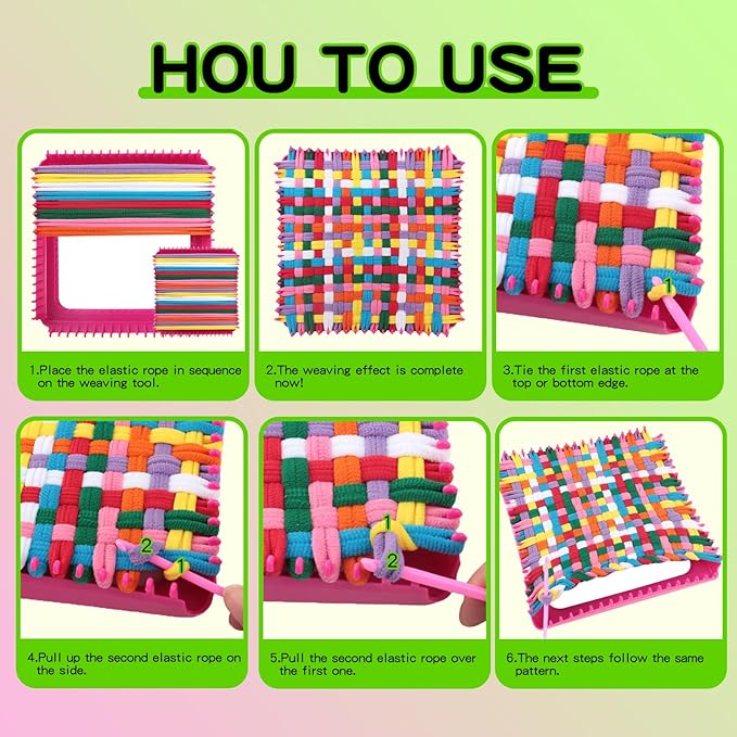 HABSKT Creative Weaving Loom Kit, DIY Arts & Crafts for Kids and Adults, Makes Potholders and Bags, Ideal Birthday Gift for Girls Ages 6-12