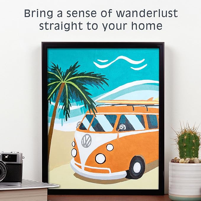 Pink Picasso Kits Colorful Destinations Paint by Number for Adults and Teens | DIY Unique Canvas Painting Kits Color by Numbers Arts & Crafts Kit | West Coast Best Coast 8x10 - Paint Kit Set
