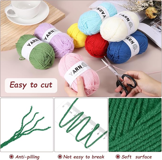 3Pcs Deep Green Acrylic Yarn 400 Yard 4 Ply Soft Crochet Yarns Sport Weight Yarn,[for DIY Crocheting Knitting Craft Blankets Hats]-150g