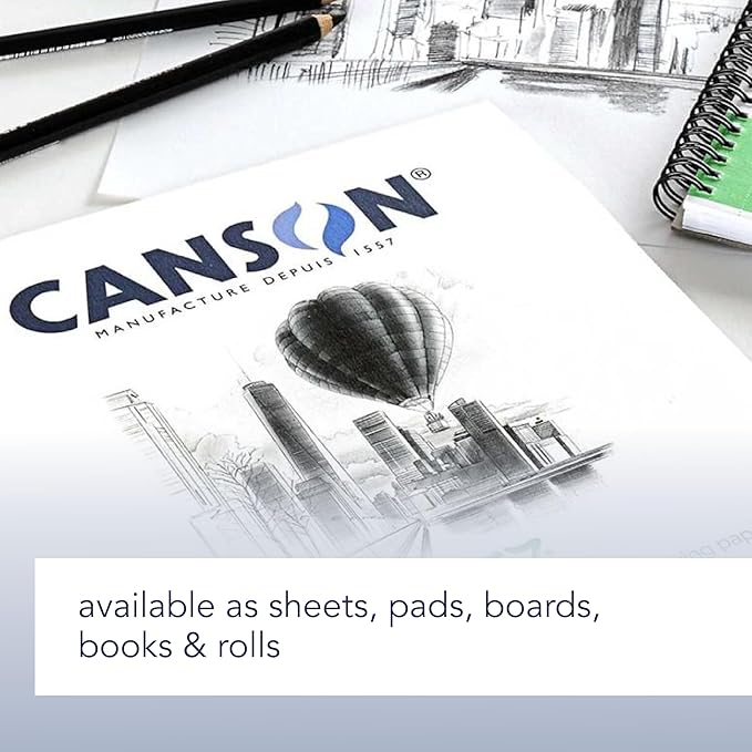 Canson Artist Series Field Drawing Book, Side Wire Bound, 9x12 inches, 60 Sheets - Professional Art Paper for Marker, Pen, Ink, Pencil