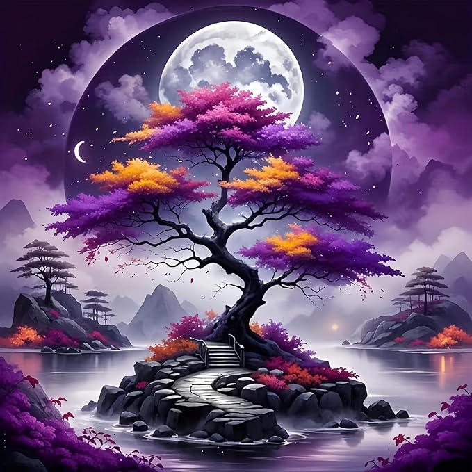 Diamond Art Kits for Adults Tree of Life, DIY 5D Diamond Painting Kit for Beginners, Full Round Drill Gem Art Dots for Adults, Diamond Dots Paintings Crafts Home Wall Decor 14X14 Inch