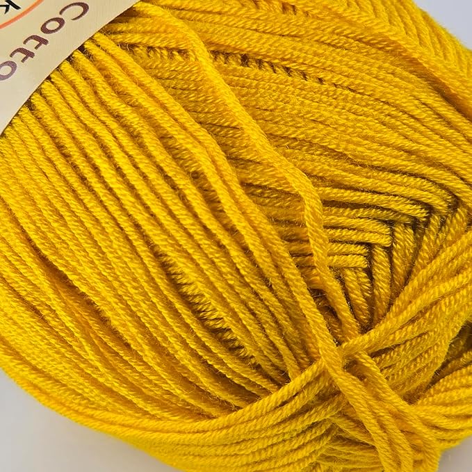10-Pack of Yonkey Monkey 500 Grams Yarn - 70% Rayon derived from Bamboo, 30% Cotton - Imported (Turmeric)
