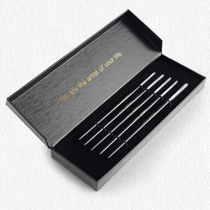 Kolinsky Sable Miniature Watercolor Brushes, Fuumuui 5pcs Professional Small Detail Paint Brushes for Watercolor Gouache Ink and More - Round #00000, #00, #0, #1, #3