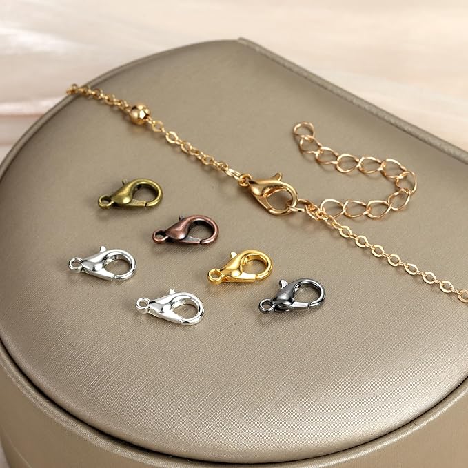 Lobster Claw Clasps and Open Jump Rings Set, 6 Colors Lobster Clasps for Jewelry Making, Keychains and Bracelet