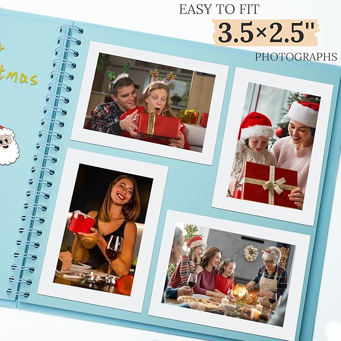 Scrapbook 7x7 Inch DIY Scrapbook Album Hardcover Kraft Paper Scrap Book Photo Albums 40 Pages Perfect for 4x6 / 5x7 Photos Memory Book for Family, Wedding