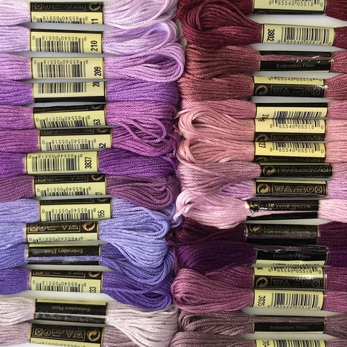 30 Skeins Embroidery Threads Embroidery Floss for Friendship Bracelet String Cross Stitch DIY String Art (Purple)