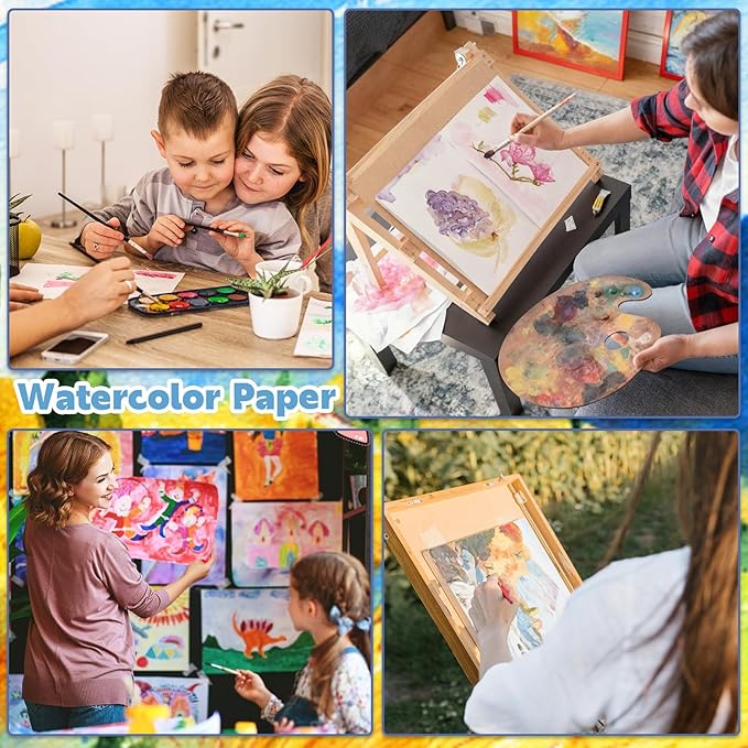 35 Sheets Watercolor Paper Pad 3.5x5.5 Inch, 140 lb/300 GSM Cold Press Water Color Sketchbook Spiral Bound Watercolor Notebook for Art Painting, Journal, Drawing, Mixed Media Mothers Day Gifts for mom