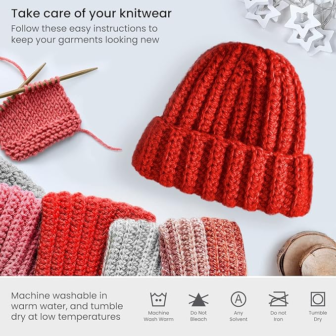 ARTEZA Acrylic Yarn for Crocheting, 4 x 200-g Skeins of Worsted Yarn for Knitting, Red A201, Knitting & Crochet Supplies